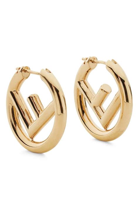 small fendi hoops|Fendi prints on earrings.